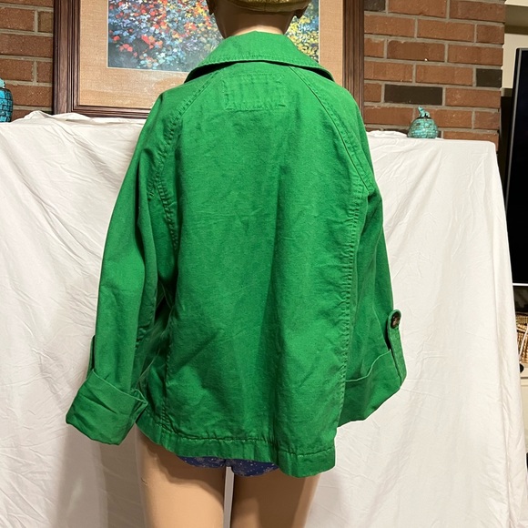 S Kelly Green Old Navy Large Button Canvas Pea Coat Jacket - Picture 2 of 13